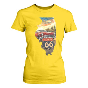 Route Highway 66 Illinois State Pride T Shirt For Women Mother Road Travel Gift TS12 Daisy Print Your Wear