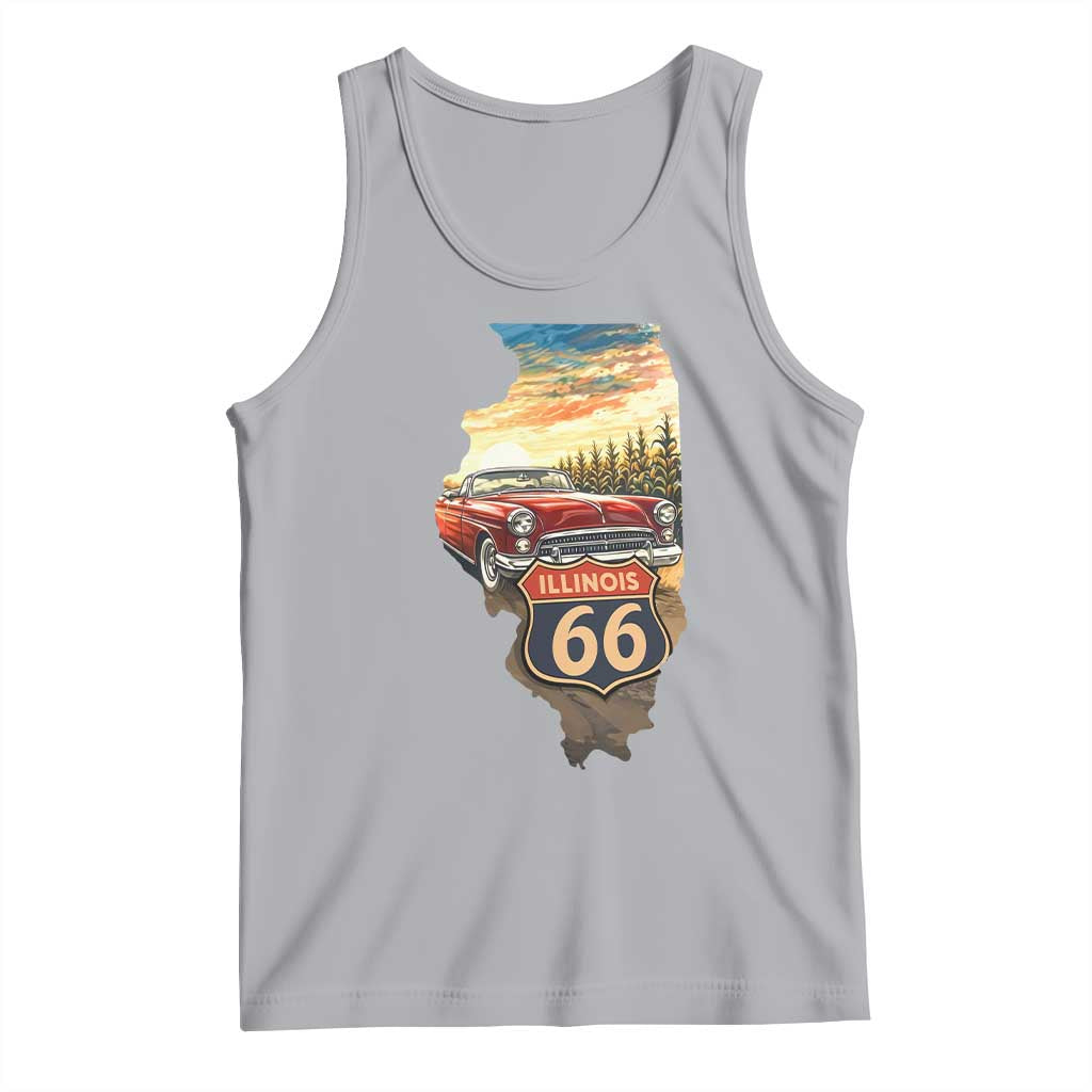 Route Highway 66 Illinois State Pride Tank Top Mother Road Travel Gift TS12 Athletic Heather Print Your Wear