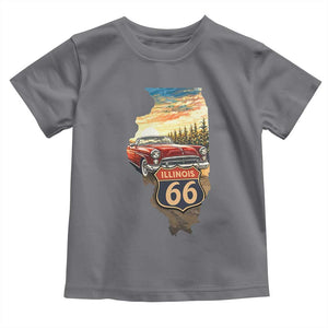 Route Highway 66 Illinois State Pride Toddler T Shirt Mother Road Travel Gift TS12 Charcoal Print Your Wear