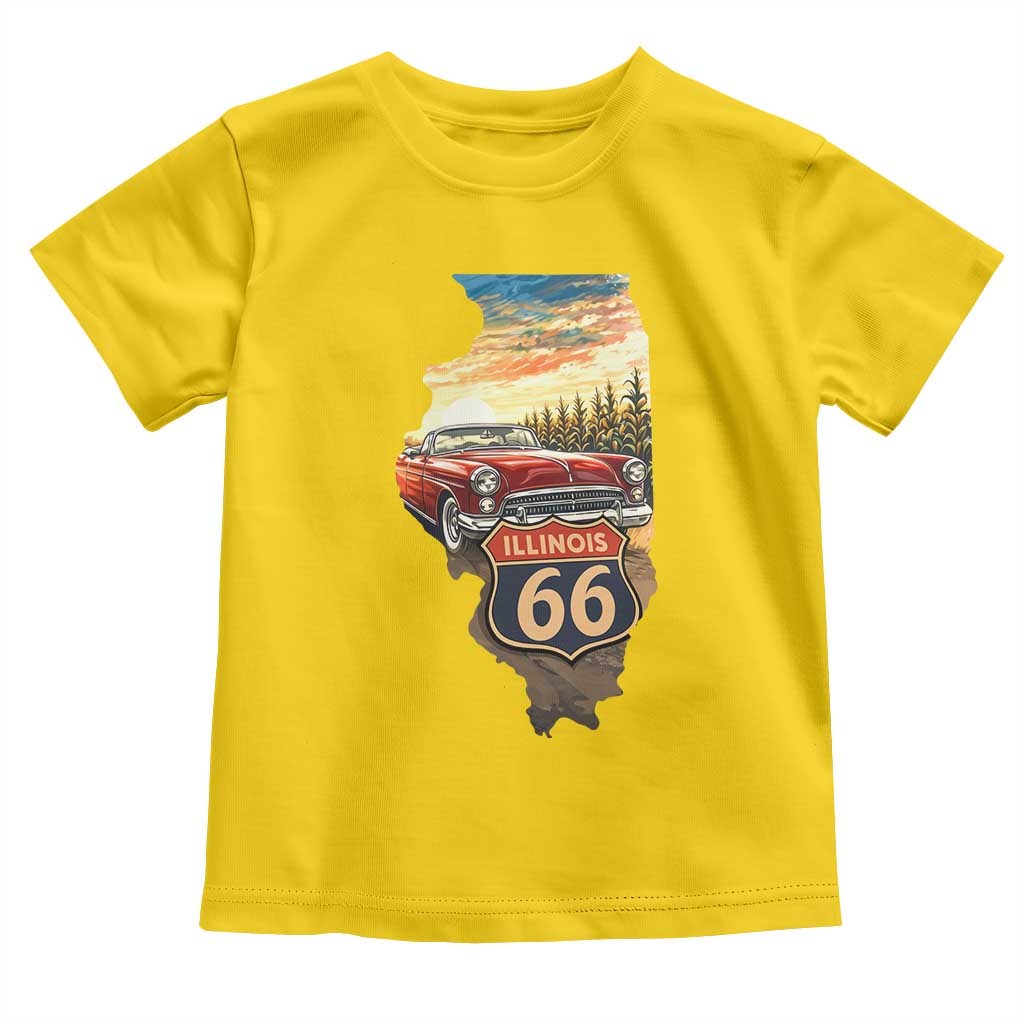 Route Highway 66 Illinois State Pride Toddler T Shirt Mother Road Travel Gift TS12 Daisy Print Your Wear