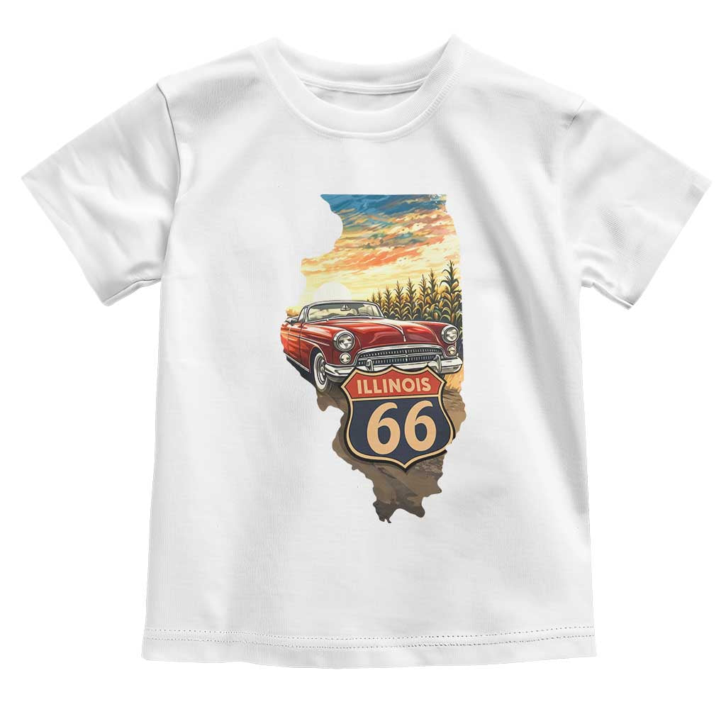 Route Highway 66 Illinois State Pride Toddler T Shirt Mother Road Travel Gift TS12 White Print Your Wear