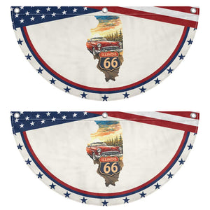 Route Highway 66 Illinois State Pride Patriotic Fan Flag Mother Road Travel Gift