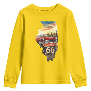 Route Highway 66 Illinois State Pride Youth Sweatshirt Mother Road Travel Gift TS12 Daisy Print Your Wear