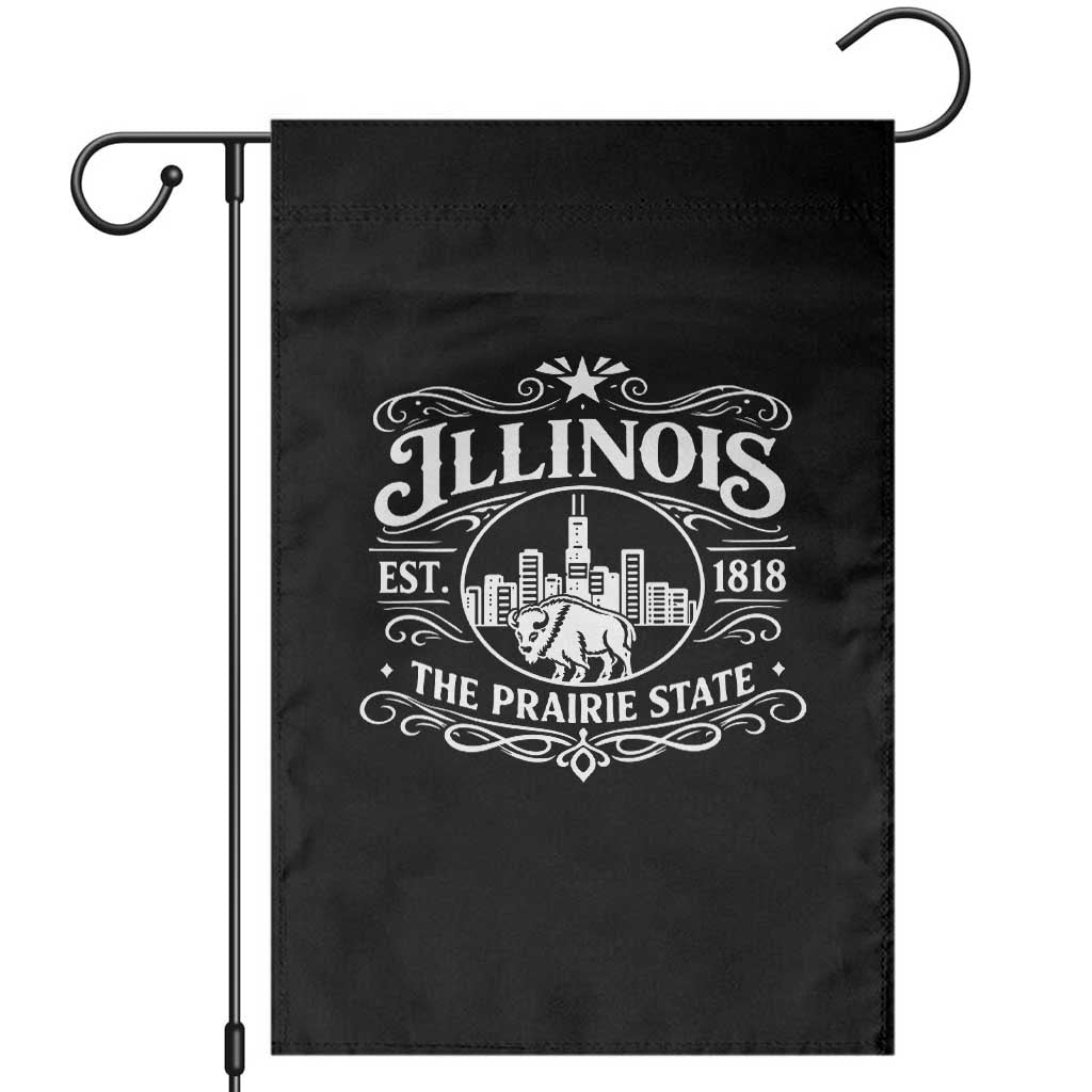 The Prairie State Illinois Souvenir Garden Flag Historic Midwest Gift TS12 Black Print Your Wear