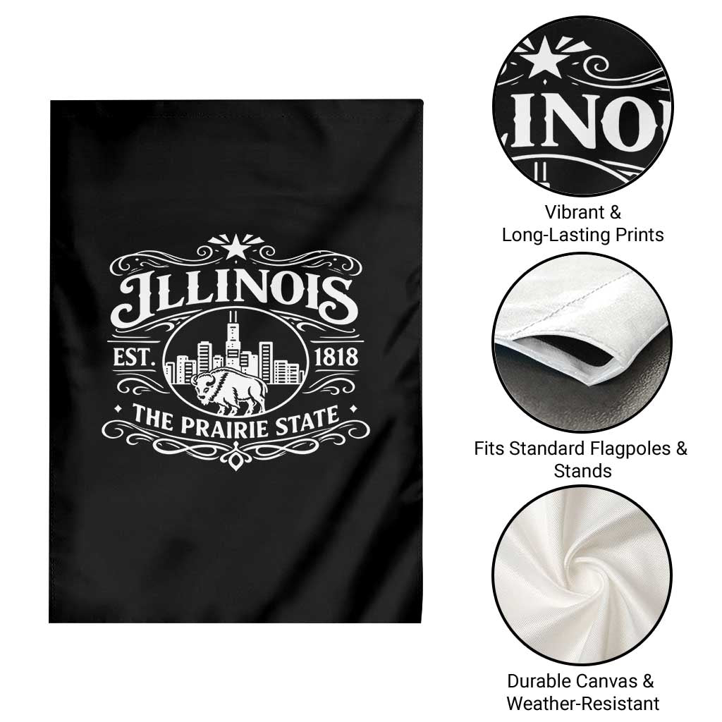 The Prairie State Illinois Souvenir Garden Flag Historic Midwest Gift TS12 Print Your Wear