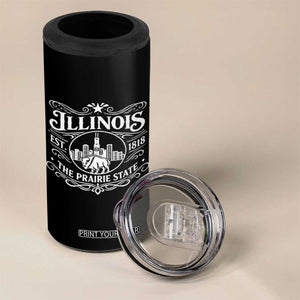 The Prairie State Illinois Souvenir 4 in 1 Can Cooler Tumbler Historic Midwest Gift TS12 Print Your Wear