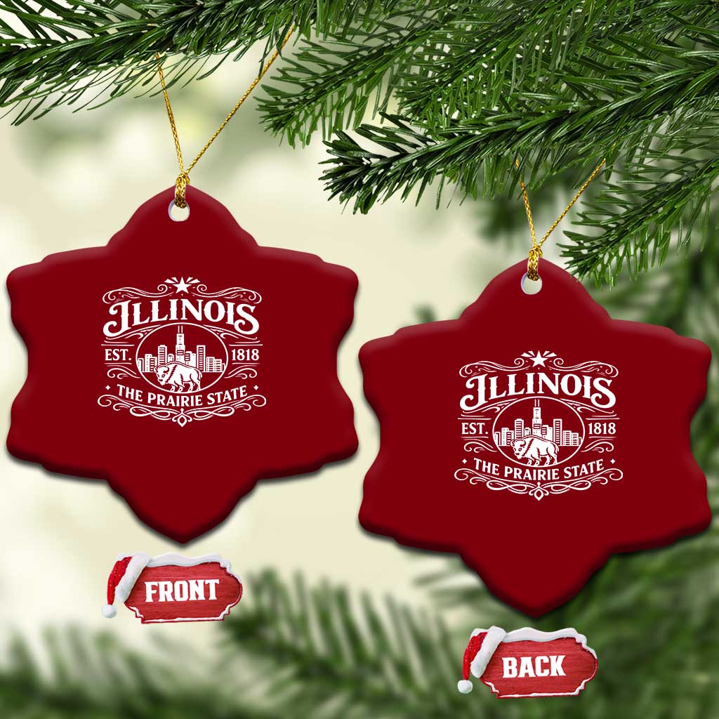 The Prairie State Illinois Souvenir Ceramic Ornament Historic Midwest Gift TS12 Print Your Wear