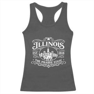 The Prairie State Illinois Souvenir Racerback Tank Top Historic Midwest Gift TS12 Dark Heather Print Your Wear