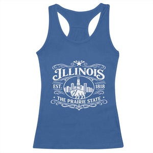 The Prairie State Illinois Souvenir Racerback Tank Top Historic Midwest Gift TS12 Royal Blue Print Your Wear