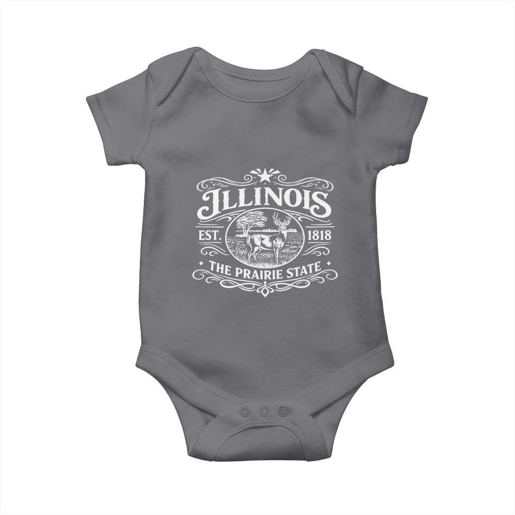 Illinois State Pride Baby Onesie The Prairie State Souvenir Gift TS12 Charcoal Print Your Wear