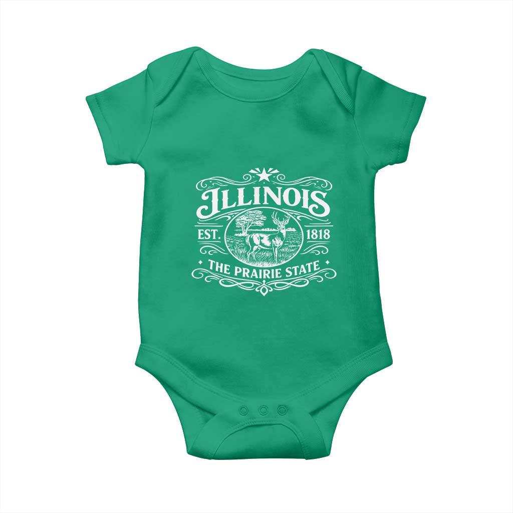 Illinois State Pride Baby Onesie The Prairie State Souvenir Gift TS12 Irish Green Print Your Wear