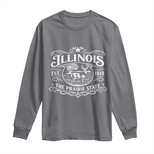 Illinois State Pride Long Sleeve Shirt The Prairie State Souvenir Gift TS12 Charcoal Print Your Wear