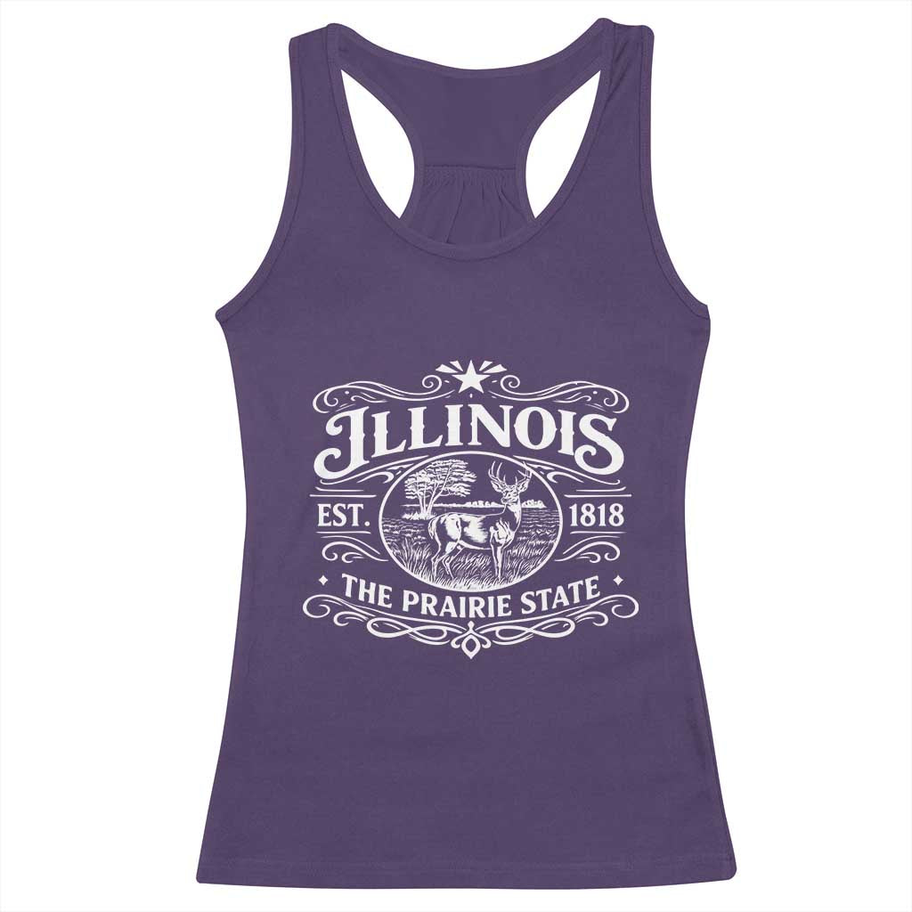 Illinois State Pride Racerback Tank Top The Prairie State Souvenir Gift TS12 Purple Print Your Wear
