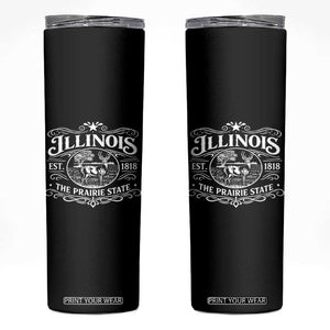 Illinois State Pride Skinny Tumbler The Prairie State Souvenir Gift TS12 Black Print Your Wear