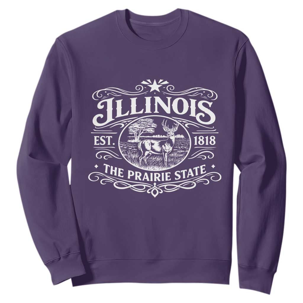 Illinois State Pride Sweatshirt The Prairie State Souvenir Gift TS12 Purple Print Your Wear