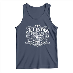 Illinois State Pride Tank Top The Prairie State Souvenir Gift TS12 Navy Print Your Wear