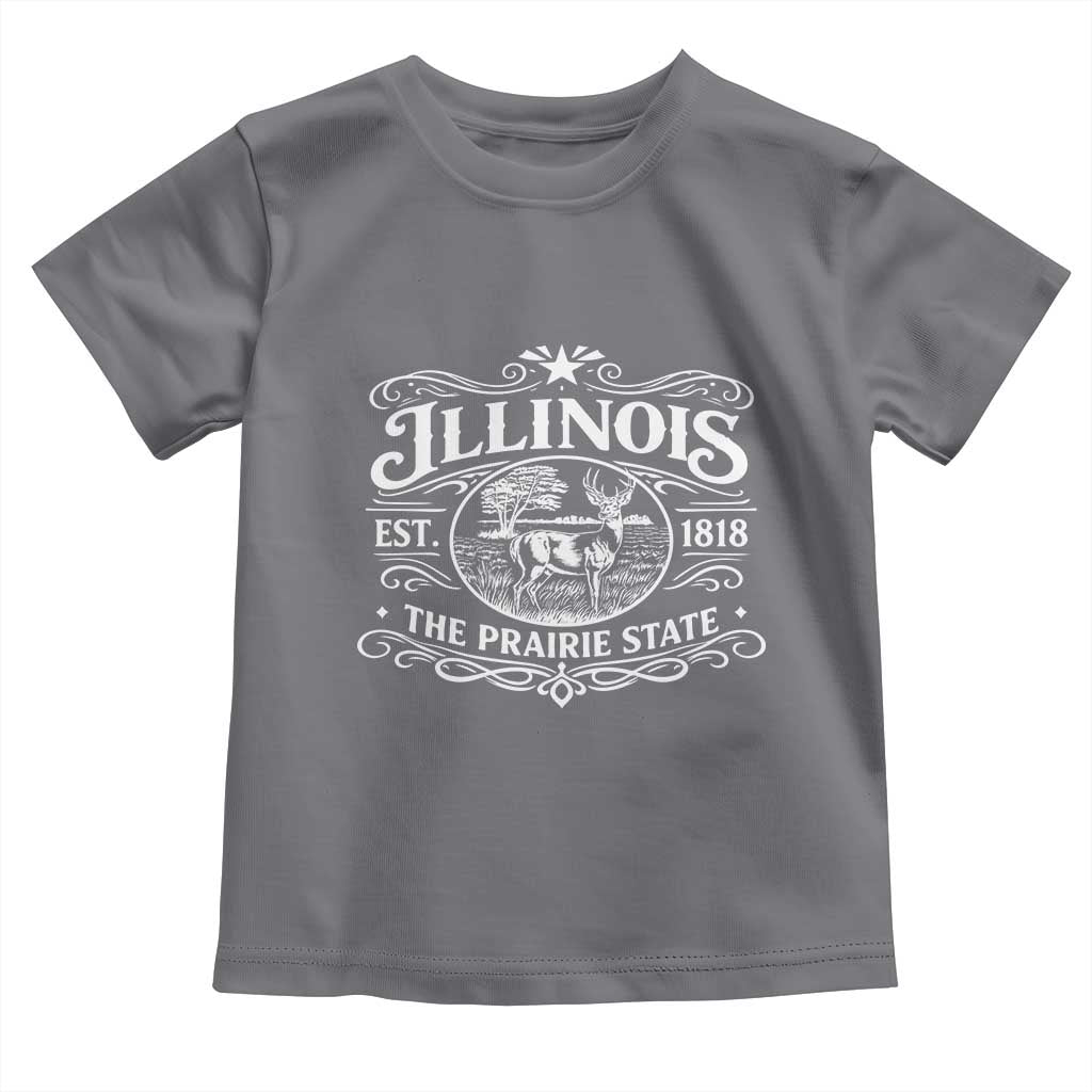 Illinois State Pride Toddler T Shirt The Prairie State Souvenir Gift TS12 Charcoal Print Your Wear