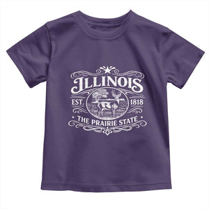 Illinois State Pride Toddler T Shirt The Prairie State Souvenir Gift TS12 Purple Print Your Wear