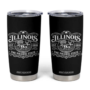 Illinois State Pride Tumbler Cup The Prairie State Souvenir Gift TS12 Black Print Your Wear