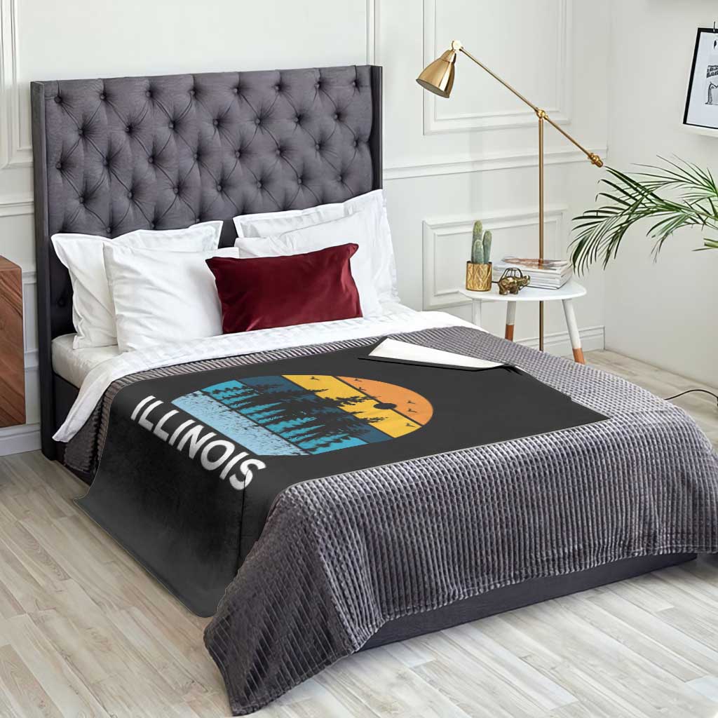 Vintage Illinois Mountain Forest Throw Blanket Nature Adventure Gift TS12 Print Your Wear