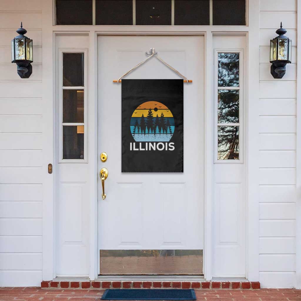 Vintage Illinois Mountain Forest Garden Flag Nature Adventure Gift TS12 Print Your Wear