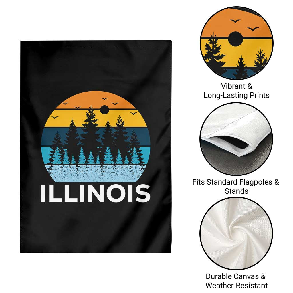 Vintage Illinois Mountain Forest Garden Flag Nature Adventure Gift TS12 Print Your Wear