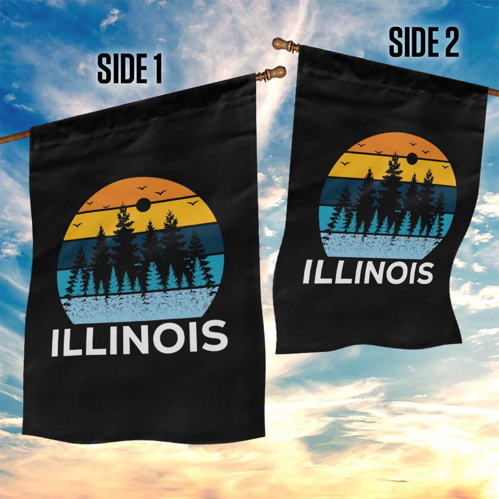 Vintage Illinois Mountain Forest Garden Flag Nature Adventure Gift TS12 Print Your Wear