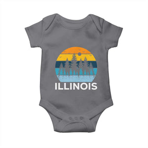 Vintage Illinois Mountain Forest Baby Onesie Nature Adventure Gift TS12 Charcoal Print Your Wear
