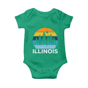 Vintage Illinois Mountain Forest Baby Onesie Nature Adventure Gift TS12 Irish Green Print Your Wear