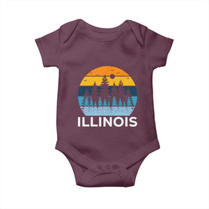 Vintage Illinois Mountain Forest Baby Onesie Nature Adventure Gift TS12 Maroon Print Your Wear