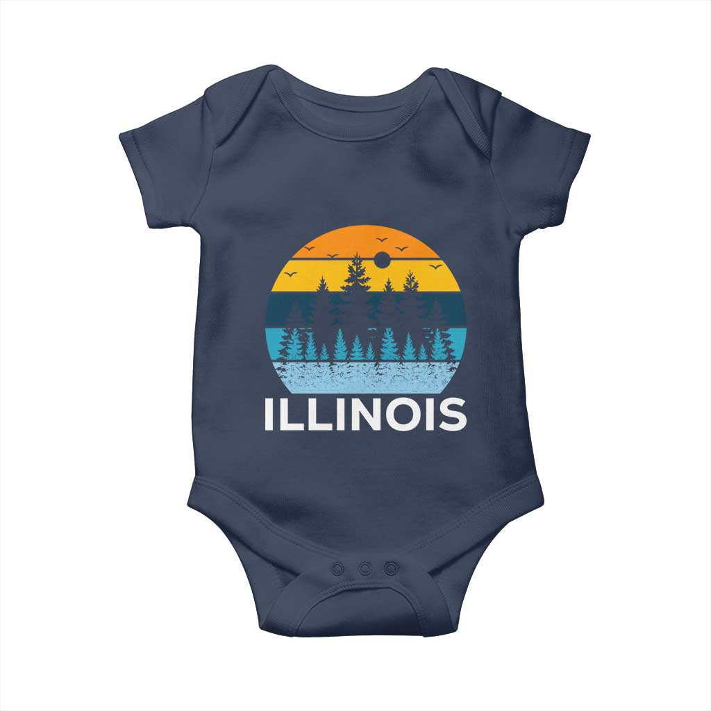 Vintage Illinois Mountain Forest Baby Onesie Nature Adventure Gift TS12 Navy Print Your Wear