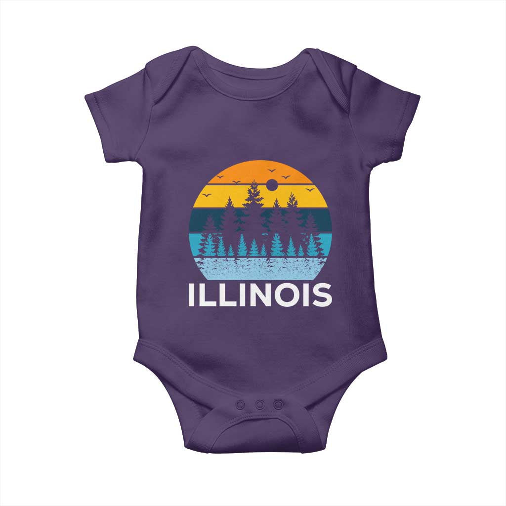 Vintage Illinois Mountain Forest Baby Onesie Nature Adventure Gift TS12 Purple Print Your Wear