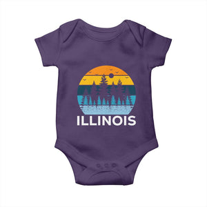 Vintage Illinois Mountain Forest Baby Onesie Nature Adventure Gift TS12 Purple Print Your Wear