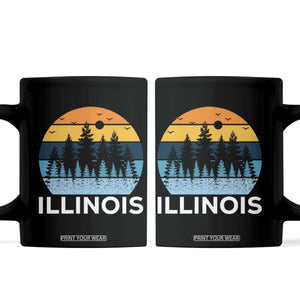 Vintage Illinois Mountain Forest Coffee Mug Nature Adventure Gift TS12 Black Print Your Wear