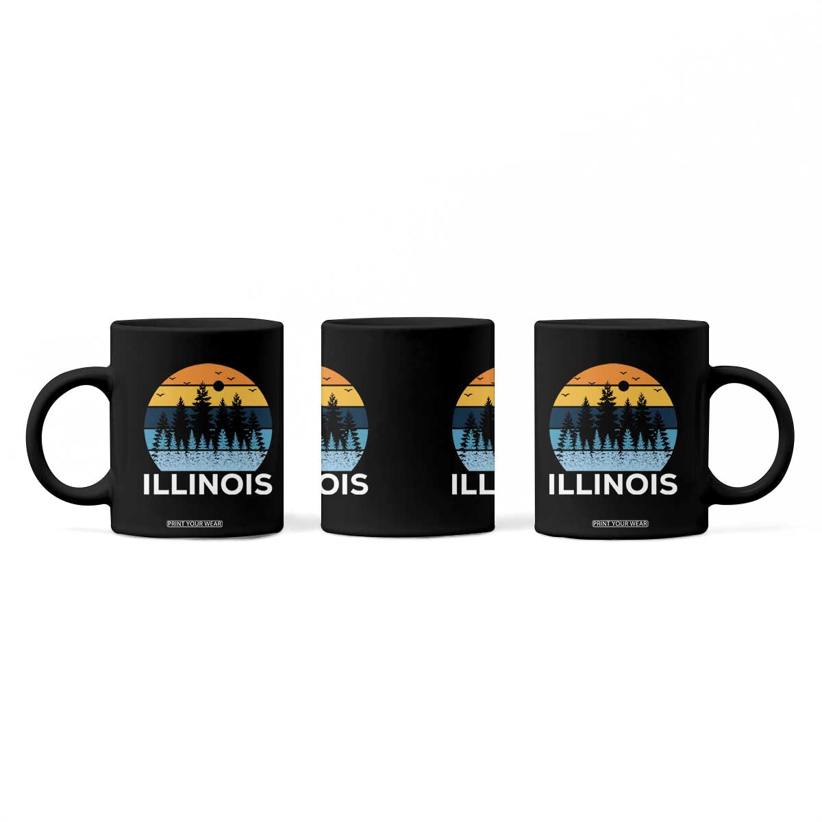 Vintage Illinois Mountain Forest Coffee Mug Nature Adventure Gift TS12 Print Your Wear