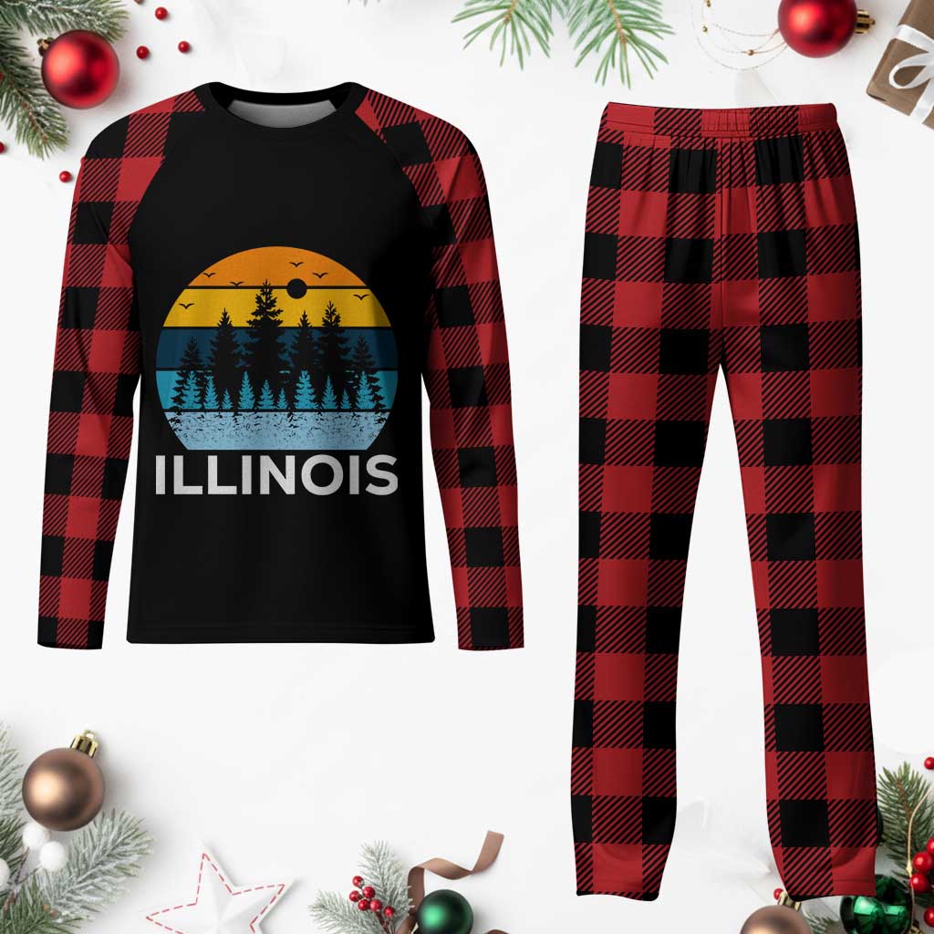 Vintage Illinois Mountain Forest Plaid Pajama Set Nature Adventure Gift TS12 Buffalo Plaid Print Your Wear