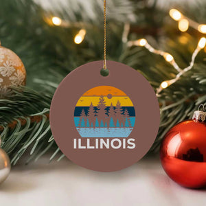 Vintage Illinois Mountain Forest Ceramic Ornament Nature Adventure Gift TS12 1pc Mocha Print Your Wear