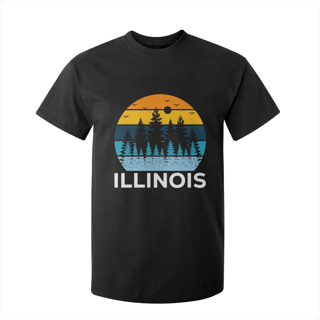 Vintage Illinois Mountain Forest T Shirt For Kid Nature Adventure Gift TS12 Black Print Your Wear