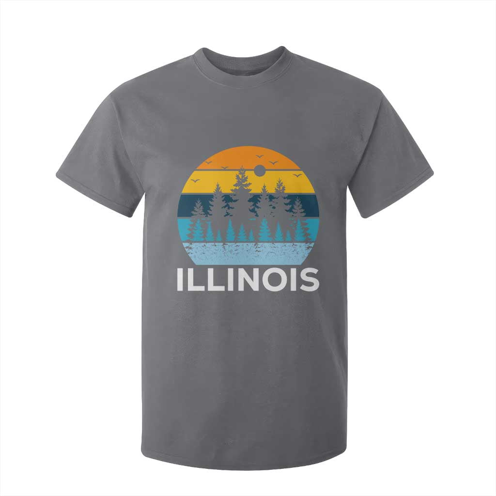 Vintage Illinois Mountain Forest T Shirt For Kid Nature Adventure Gift TS12 Charcoal Print Your Wear