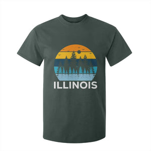 Vintage Illinois Mountain Forest T Shirt For Kid Nature Adventure Gift TS12 Dark Forest Green Print Your Wear