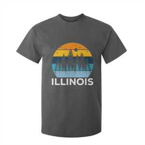 Vintage Illinois Mountain Forest T Shirt For Kid Nature Adventure Gift TS12 Dark Heather Print Your Wear