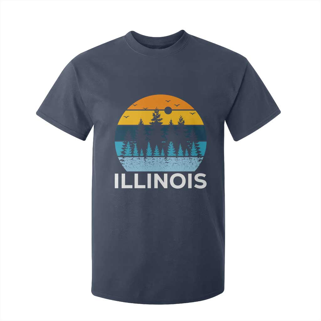 Vintage Illinois Mountain Forest T Shirt For Kid Nature Adventure Gift TS12 Navy Print Your Wear
