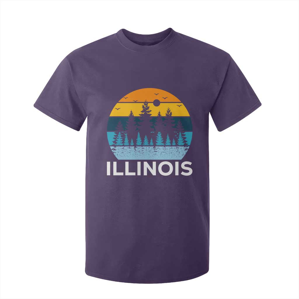 Vintage Illinois Mountain Forest T Shirt For Kid Nature Adventure Gift TS12 Purple Print Your Wear