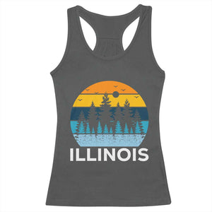 Vintage Illinois Mountain Forest Racerback Tank Top Nature Adventure Gift TS12 Dark Heather Print Your Wear