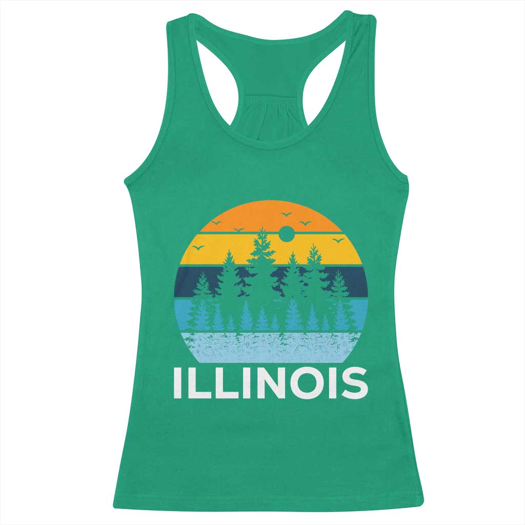 Vintage Illinois Mountain Forest Racerback Tank Top Nature Adventure Gift TS12 Irish Green Print Your Wear