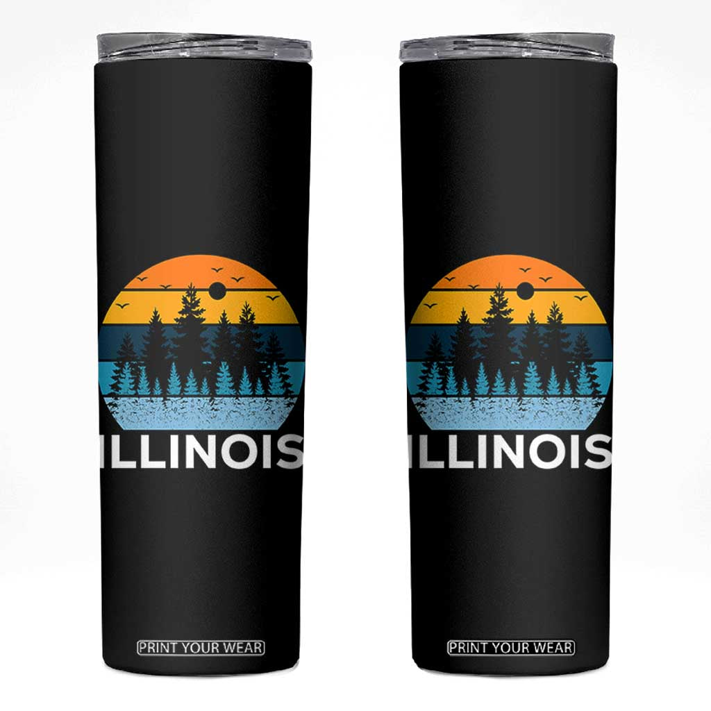 Vintage Illinois Mountain Forest Skinny Tumbler Nature Adventure Gift TS12 Black Print Your Wear