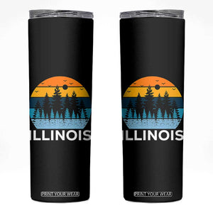 Vintage Illinois Mountain Forest Skinny Tumbler Nature Adventure Gift TS12 Black Print Your Wear