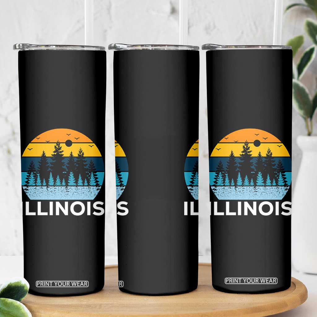 Vintage Illinois Mountain Forest Skinny Tumbler Nature Adventure Gift TS12 Print Your Wear
