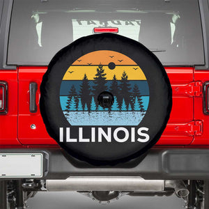 Vintage Illinois Mountain Forest Spare Tire Cover Nature Adventure Gift TS12 Black Print Your Wear