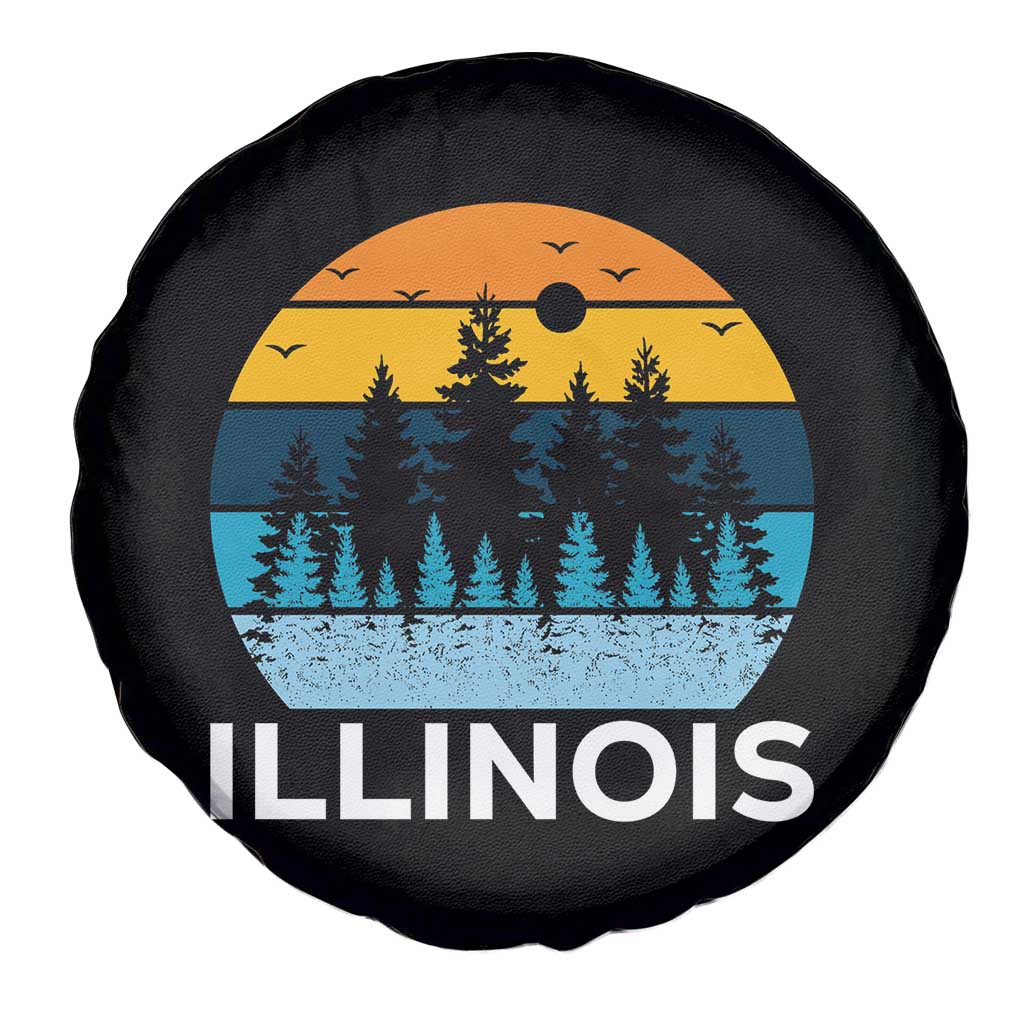Vintage Illinois Mountain Forest Spare Tire Cover Nature Adventure Gift TS12 Print Your Wear